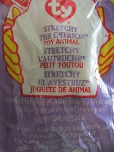 McDonald's TY 1999 ~ Stretchy The Ostrich #10 ~ Teenie Beanie Babies - Imagen 1 de 3