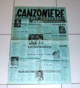 IL CANZONIERE DEI SUCCESSI RADIOTELEVISIVI Giuseppe Campi 1959 Poster Juke-box - Picture 1 of 2