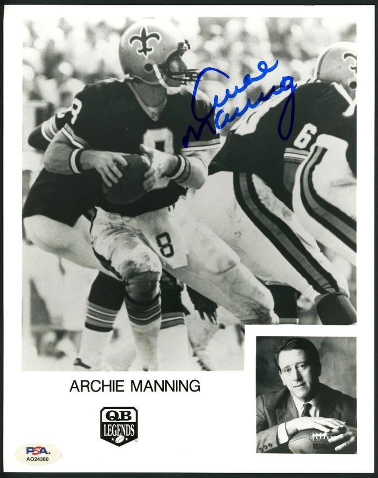 ARCHIE MANNING signed 8x10 photo (Saints - autograph) PSA/DNA certified - Image 1 of 1