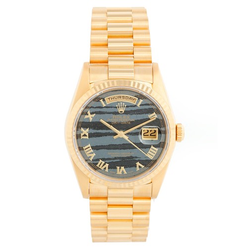 Rolex 18238 Rare Ferrite Dial President 18k G Watch With Rolex Service Card