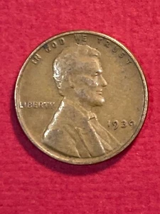 1939 United States Lincoin Wheat Penny Circulated - Picture 1 of 2