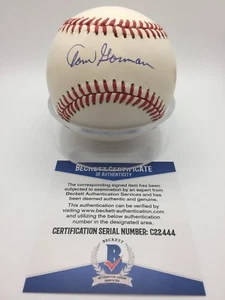 Tom Gorman NY Yankees signiertes AUTOGRAMM OMLB offizielles AL Baseball BAS BECKETT *44 - Bild 1 von 2