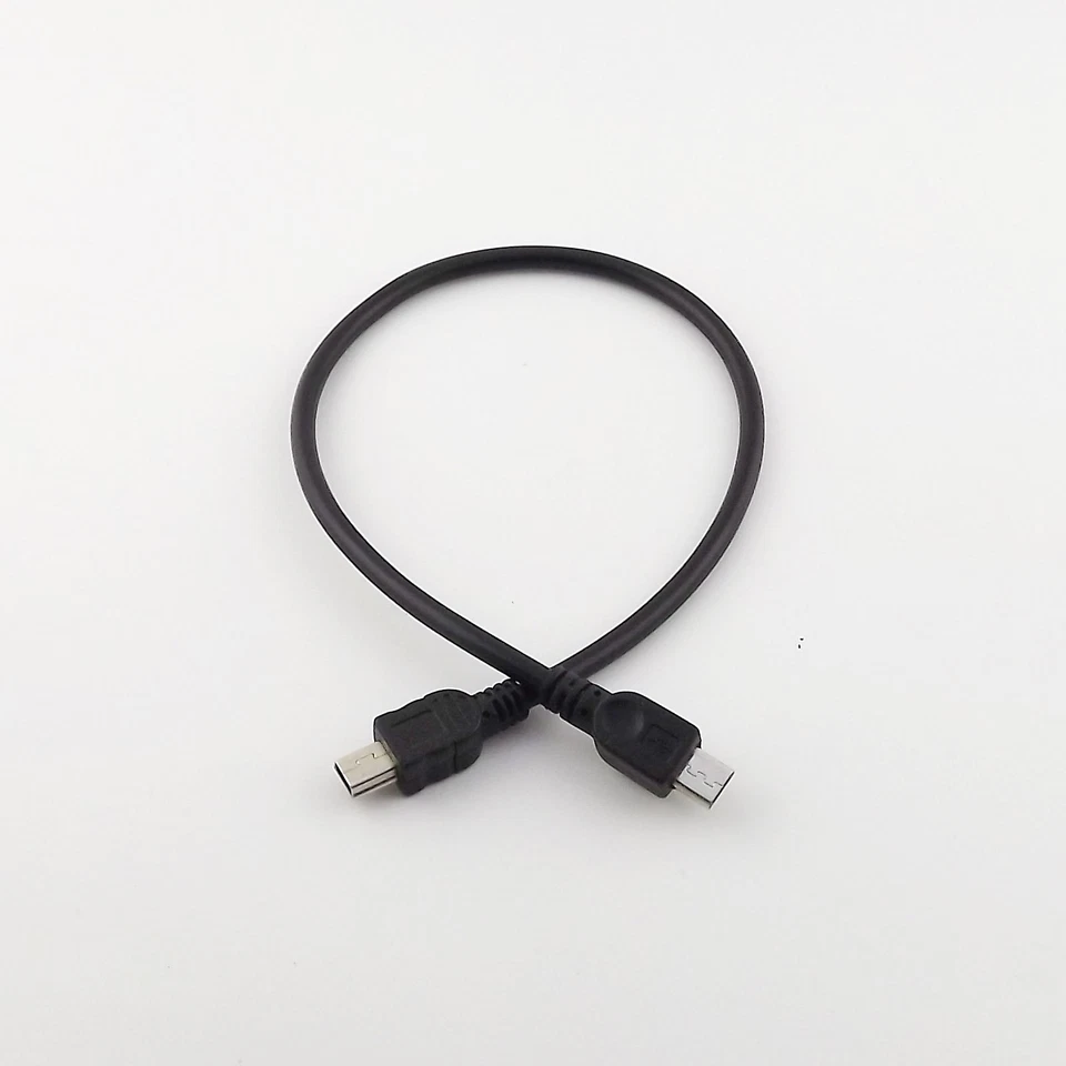 Micro USB 2.0 5 Pin Male To Mini 5 Pin Male Data Sync Charge Adapter Cable 1FT - Image 1 of 4