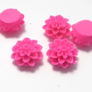 Flores de resina cabujón 20 dalias calientes 15 mm x 8 mm estilo retro espalda plana - Imagen 1 de 1