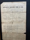 WW1 Certificate of Employment During The War William Evans Norfolk