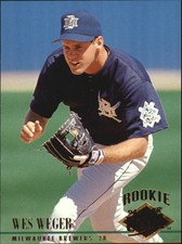 1994 Ultra Milwaukee Brewers Baseball Card #382 Wes Weger Rookie