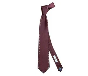 Cravatta in seta bordeaux con impunture bianche hand made in Italy - Picture 1 of 1