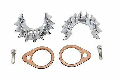 Tubo de escape cromado flange dentes de tubarão para Harley Davidson por V-Twin - Imagem 1 de 1