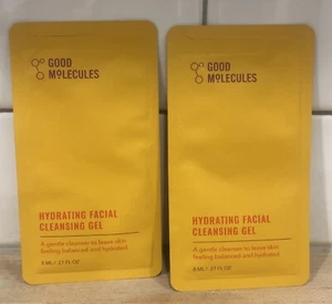 2X Good Molecules Hydrating Facial Cleansing Gel 8 ml Sample trial Packets - Picture 1 of 3