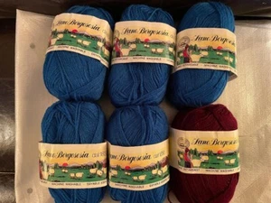Lane Borgosesia dal 1850 Playtime Yarn - 100% Acrylic  - Burgundy and Royal Blue - Picture 1 of 2