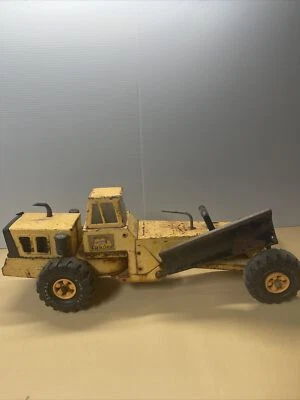 Tonka Mighty 2 Blade Grader Orange 1970's Pressed Steel - Image 1 of 4