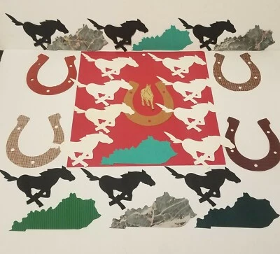 LOTE de álbum de recortes troquelado caballo Kentucky State herradura Mustang Colts Foto 1 de 4