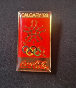Coca Cola Olympics CALGARY 1988 Collector's Lapel Hat Coke Pin - Picture 1 of 2