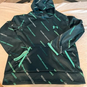 Under Armour UA Logo Hoodie Sweatshirt Size Youth Small Loose Fit Coldgear Kids - Picture 1 of 7