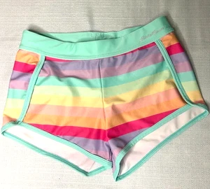 Eddie Bauer Girls’ Pastel Striped Swim Shorts Small 7/8 - Picture 1 of 4