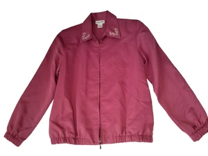 Chaqueta para mujer Alfred Dunner cremallera completa bolsillos borgoña abuela talla 8P - Imagen 1 de 6