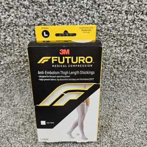 3M Futuro Anti-Embolism Thigh Stockings Large White Medical Compression - Picture 1 of 7