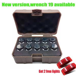 For TOYOTA Security Master Locking Lock Wheel Nut Key Bolt - 10-Piece Set+lights - Picture 1 of 24