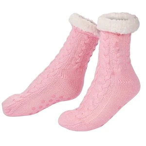 Calcetines antideslizantes Sherpa tejidos rosa talla única - Imagen 1 de 2