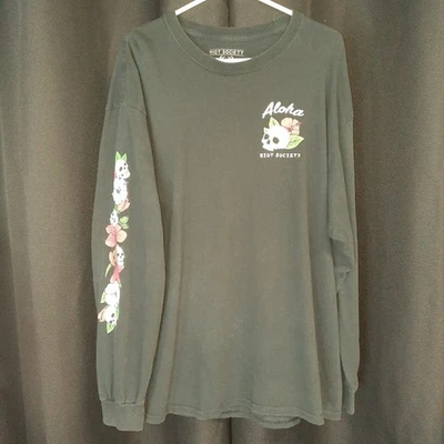 Street Wear Riot Society Long Sleeve T-shirt Men's Size XL Hawaiin Skull Dancer - Image 1 of 4