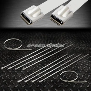 X10 12" 300MM 5MM WIDTH STAINLESS SILVER ZIP TIE CABLE EXHAUST/TURBO/WRAP/PIPE - Picture 1 of 5
