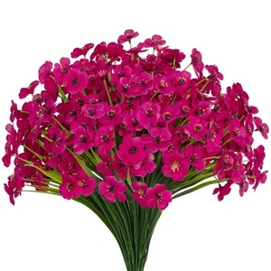 15 Bundles Artificial Flowers UV Resistant Outdoor Plants No Fade Faux Plasti... - Picture 1 of 5