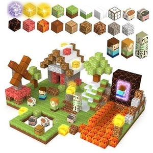 Magnetic Blocks Building Toys Set, Light Up Magnet Cubes for Boys Girls Ages  - Picture 1 of 7
