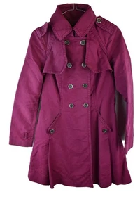 TED BAKER Purple Trench Coat size 1 Womens Button Up Cotton Casual Outdoors - Picture 1 of 8