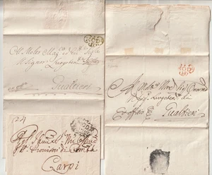 c.1761/91 ITALY 3 x MODENA POSTMARKS GREEN BLACK & RED - 2 LETTERS & 1 WRAPPER - Picture 1 of 2