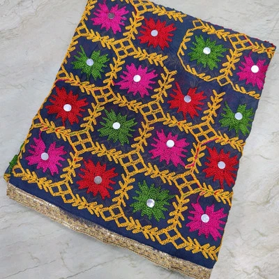 Clásico Indio Punjab Novia Phulkari Dupatta Bordado Bufanda Velo Estola Hiyab Foto 1 de 4