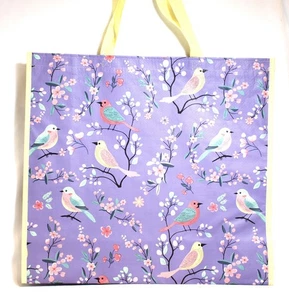 Reusable Bag Spring Birds Tote Large Earth Friendly Shopping Bag - Picture 1 of 2