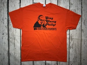 Stay Classy Philly Philadelphia Flyers Logo Front 2016 Playoffs SGA T-Shirt - XL - Picture 1 of 9