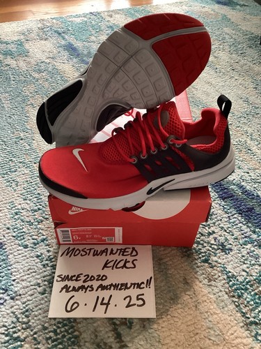 DS 2021 Nike Air Presto Low University Rosso Nero Grigio GS Taglia 6Y