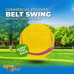 JUEGO SWING STUFF INC ASIENTO DE POLÍMERO COMERCIAL CON CADENA RECUBIERTA DE 8,5 FT (ROSA) 0317 - Imagen 1 de 10