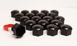 Cubiertas/tapas universales de tuerca/perno de rueda de 21 mm (negro) - Imagen 1 de 3