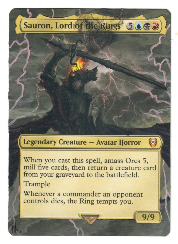 Sauron Lord of the Rings Full Altered Art MTG Magic EDH Commander LOTR Avatar - Image 1 of 1