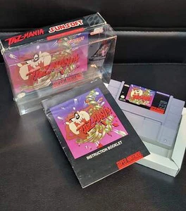 TAZ-MANIA - SNES - Super Nintendo Ent System 1992 NTSC CIB Cartridge + Protector - Picture 1 of 8