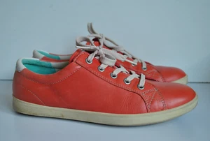Orange leather upper lace up regular women trainers pumps size 7 (EU 40) ECCO - Picture 1 of 6