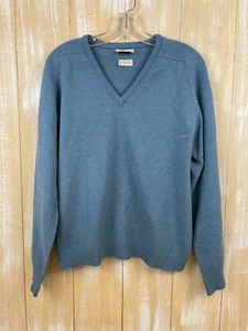 Suéter De Colección Alan Paine Azul Cuello en V Para Hombres 40 100% Lana de Cordero Capa de Abuelo LEER - Imagen 1 de 7