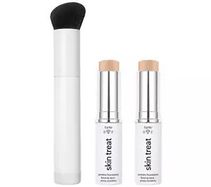 tarte Set - 1 Polierpinsel + 2 Skin Treat Porenlose Sticks Foundation Medium-Tan - Bild 1 von 4