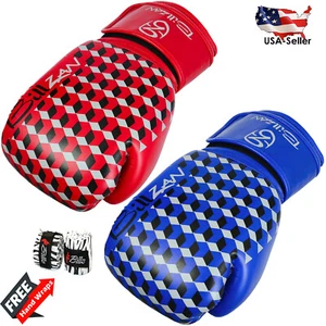 PRO Boxing Gloves Sparring Gel Punch Bag Kickboxing Training Muay Thai MMA PAIR - Picture 1 of 3