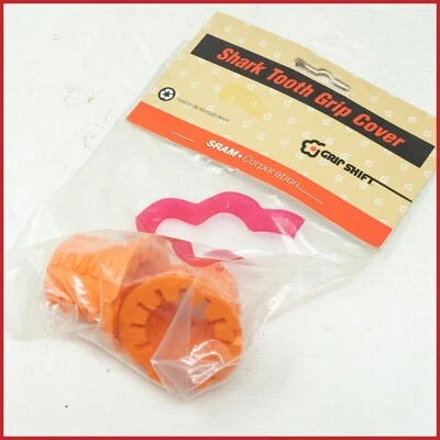 NOS SRAM GRIP SHIFT SHARK TOOTH GRIP COVERS ORANGE VINTAGE MTB OLD MOUNTAIN BIKE - Image 1 of 3
