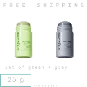 Set of Green + Gray X 25 g Glad2Glow Mugwort Salicylic + Alaska Volcano Deep - Picture 1 of 23