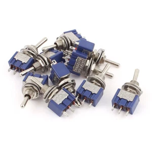 10pcs Mini interruptor basculante 3 posición 3 Terminales ON/OFF/ON 125V 6A SPDT - Imagen 1 de 1