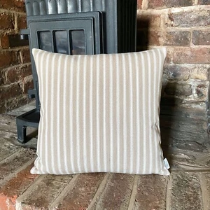 1103. Beige Herringbone Streifen 100 % Baumwolle Kissenbezug, verschiedene Größen - Bild 1 von 3