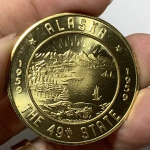 1959 ALASKA THE 49TH STATE - Birthday Souvenir Money $1 in Trade all year - Nice - Picture 1 of 8
