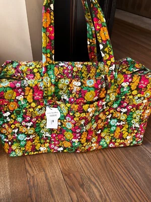 Bolsa de viaje grande Vera Bradley Snoopy cacahuetes jardín flores llevar nueva con etiquetas Foto 1 de 4