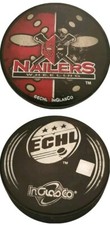 WHEELING NAILERS ECHL INGLASCO OFFICIAL HOCKEY PUCK MADE IN 🇸🇰 SHADOW LOGO 