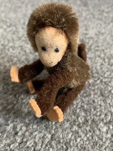 RARE Antique Vintage 3” Schuco Monkey Brown Mohair & Chenille Posable Must See! - Picture 1 of 8