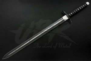 UBR CUSTOM HANDMADE D2 TOOL STEEL VIKING SWORD WITH LEATHER SHEATH - Picture 1 of 2